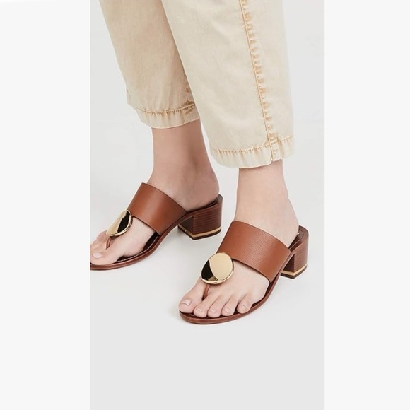 TORY BURCH Patos Disk 45 mm Leather Sandal - Picture 12 of 12